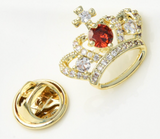 Crown pin brooch vintage look gold plated retro queen jubilee celebrity broach K