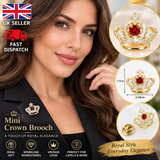 Crown pin brooch vintage look gold plated retro queen jubilee celebrity broach K