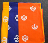 Sikh Khalsa Khanda Rumal Bandana 100% Cotton Head Cover Orange Yellow Blue Hanky