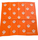 Sikh Khalsa Khanda Rumal Bandana 100% Cotton Head Cover Orange Yellow Blue Hanky