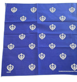 Sikh Khalsa Khanda Rumal Bandana 100% Cotton Head Cover Orange Yellow Blue Hanky