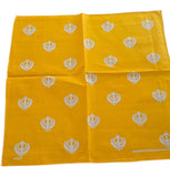 Sikh Khalsa Khanda Rumal Bandana 100% Cotton Head Cover Orange Yellow Blue Hanky