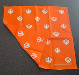 Sikh Khalsa Khanda Rumal Bandana 100% Cotton Head Cover Orange Yellow Blue Hanky