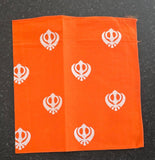Sikh Khalsa Khanda Rumal Bandana 100% Cotton Head Cover Orange Yellow Blue Hanky