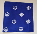 Sikh Khalsa Khanda Rumal Bandana 100% Cotton Head Cover Orange Yellow Blue Hanky