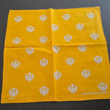 Sikh Khalsa Khanda Rumal Bandana 100% Cotton Head Cover Orange Yellow Blue Hanky