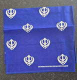 Sikh Khalsa Khanda Rumal Bandana 100% Cotton Head Cover Orange Yellow Blue Hanky