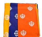 Sikh Khalsa Khanda Rumal Bandana 100% Cotton Head Cover Orange Yellow Blue Hanky