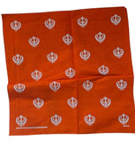 Sikh Khalsa Khanda Rumal Bandana 100% Cotton Head Cover Orange Yellow Blue Hanky