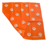 Sikh Khalsa Khanda Rumal Bandana 100% Cotton Head Cover Orange Yellow Blue Hanky