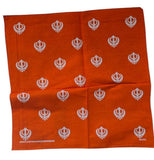 Sikh Khalsa Khanda Rumal Bandana 100% Cotton Head Cover Orange Yellow Blue Hanky