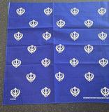 Sikh Khalsa Khanda Rumal Bandana 100% Cotton Head Cover Orange Yellow Blue Hanky