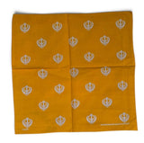Sikh Khalsa Khanda Rumal Bandana 100% Cotton Head Cover Orange Yellow Blue Hanky