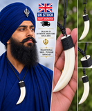 Sikh Pendant Natural Pig Dand Necklace Jangli Soor Dand Shikaar Punjabi Talisman Nihang Nazar Protection Authentic