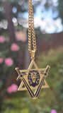 Star of David Lion Sword Pendant Necklace Stainless Steel Nazar Protection Gift Talisman Amulet