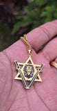 Star of David Lion Sword Pendant Necklace Stainless Steel Nazar Protection Gift Talisman Amulet