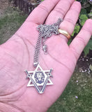 Star of David Lion Sword Pendant Necklace Stainless Steel Nazar Protection Gift Talisman Amulet