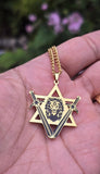 Star of David Lion Sword Pendant Necklace Stainless Steel Nazar Protection Gift Talisman Amulet