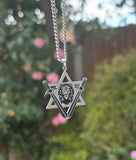 Star of David Lion Sword Pendant Necklace Stainless Steel Nazar Protection Gift Talisman Amulet