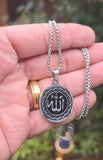 Allah Pendant Necklace Stainless Steel Muslim Islamic Nazar Evil Eye Talisman Q6 Amulet