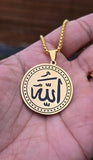 Big Allah Pendant Necklace Gold Plated Stainless Steel Islamic Muslim Gift New