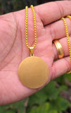Big Allah Pendant Necklace Gold Plated Stainless Steel Islamic Muslim Gift New