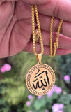 Big Allah Pendant Necklace Gold Plated Stainless Steel Islamic Muslim Gift New