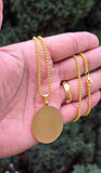 Big Allah Pendant Necklace Gold Plated Stainless Steel Islamic Muslim Gift New