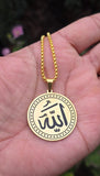 Big Allah Pendant Necklace Gold Plated Stainless Steel Islamic Muslim Gift New