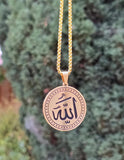 Big Allah Pendant Necklace Gold Plated Stainless Steel Islamic Muslim Gift New