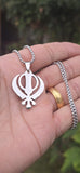Sikh Khanda Pendant Necklace Stainless Steel Singh Kaur Punjabi Gift Unisex New