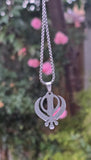 Sikh Khanda Pendant Necklace Stainless Steel Singh Kaur Punjabi Gift Unisex New