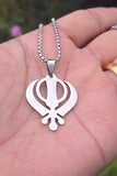 Sikh Khanda Pendant Necklace Stainless Steel Singh Kaur Punjabi Gift Unisex New