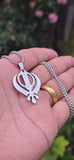 Sikh Khanda Pendant Necklace Stainless Steel Singh Kaur Punjabi Gift Unisex New