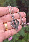 Sikh Khanda Pendant Necklace Stainless Steel Singh Kaur Punjabi Gift Unisex New