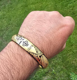 Punjab Kara Sikh Kada – Black & Gold Plated Khanda Panjab Lion Tiger Baaz Bangle Punjabi Bracelet