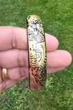 Punjab Kara Sikh Kada – Black & Gold Plated Khanda Panjab Lion Tiger Baaz Bangle Punjabi Bracelet