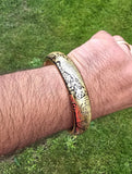 Punjab Kara Sikh Kada – Black & Gold Plated Khanda Panjab Lion Tiger Baaz Bangle Punjabi Bracelet