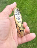 Punjab Kara Sikh Kada – Black & Gold Plated Khanda Panjab Lion Tiger Baaz Bangle Punjabi Bracelet