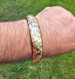Punjab Kara Sikh Kada – Black & Gold Plated Khanda Panjab Lion Tiger Baaz Bangle Punjabi Bracelet