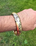 Punjab Kara Sikh Kada – Black & Gold Plated Khanda Panjab Lion Tiger Baaz Bangle Punjabi Bracelet