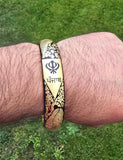 Punjab Kara Sikh Kada – Black & Gold Plated Khanda Panjab Lion Tiger Baaz Bangle Punjabi Bracelet