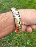 Punjab Kara Sikh Kada – Black & Gold Plated Khanda Panjab Lion Tiger Baaz Bangle Punjabi Bracelet