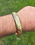 Punjab Kara Sikh Kada – Black & Gold Plated Khanda Panjab Lion Tiger Baaz Bangle Punjabi Bracelet