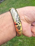 Punjab Kara Sikh Kada – Black & Gold Plated Khanda Panjab Lion Tiger Baaz Bangle Punjabi Bracelet