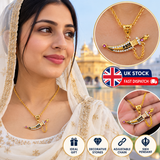 Sikh Kirpan Pendant Gold Plated punjabi Necklace Adjustable Chain Panjabi UK New Gift