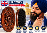 Sikh Beard Hair Brush Moustache Antique Look Wooden Artistic Bristles Brush B5 Mahogany