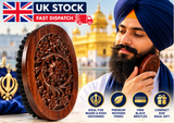 Sikh Beard Hair Brush Moustache Antique Look Wooden Artistic Bristles Brush B5 Mahogany