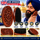 Sikh Beard Hair Brush Moustache Antique Look Wooden Artistic Bristles Brush B5 Mahogany