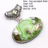 Genuine Turquoise Labradorite Jasper Agate  Pendant